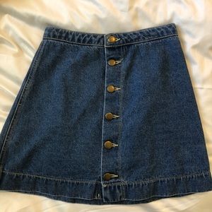 American apparel jean skirt size xs